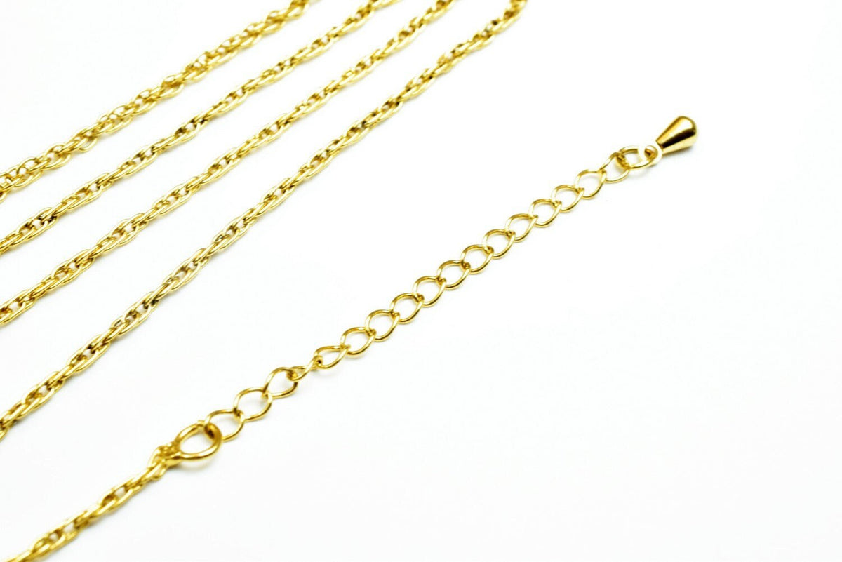 17.5" 18k Gold Filled Look, EP cable chain thickness 1.25mm  CG449 jewelry making supplies - detail image 5