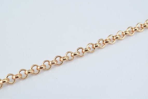 18k pinky gold filled EP tarnish resistant chain 17" inch cg150 jewelry making supplies - detail image 4