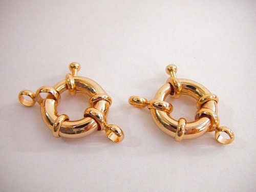 10mm bolt wheel spring ring as as gold filled* tarnish resistant clasp, gf0402 jewelry making supplies - detail image 2