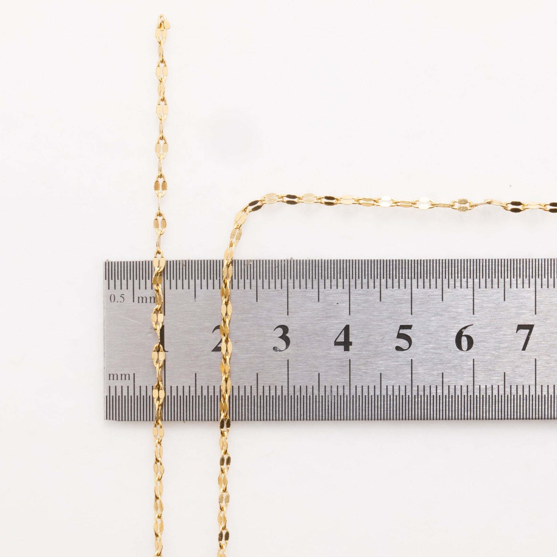 Crinkle diamond cut link chain 18k Gold Plated 2mm chain sold by foot for jewelry making gfc105 jewelry making supplies -...