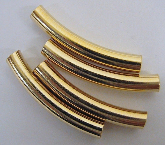 18k gold filled tube EP 1.5x20mm gold filled plain curve tube gf1021 jewelry making supplies - detail image 4
