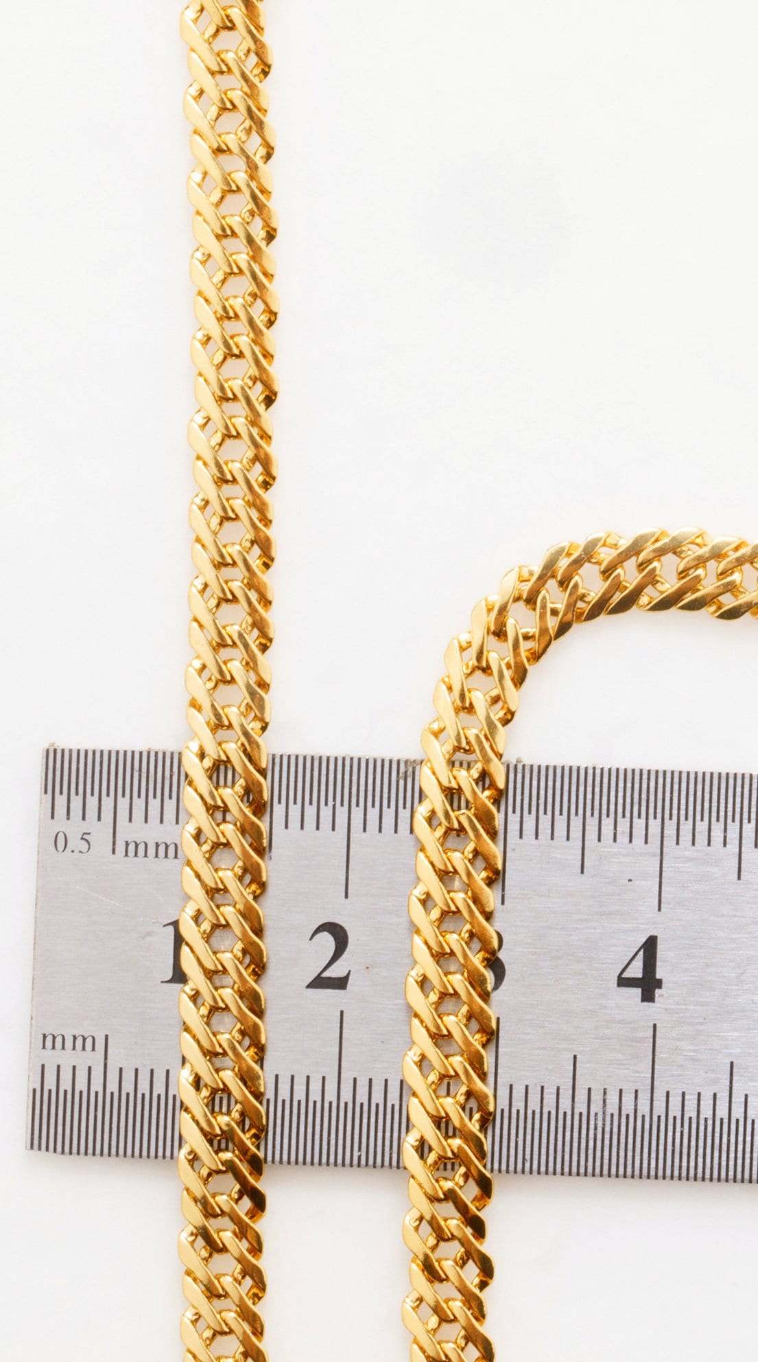 Parallel Gold Plated Chain: Electroplated 18K Cable Style - Copper Base, Sizes 5mm & 6mm, Bulk Jewelry Making Supplies