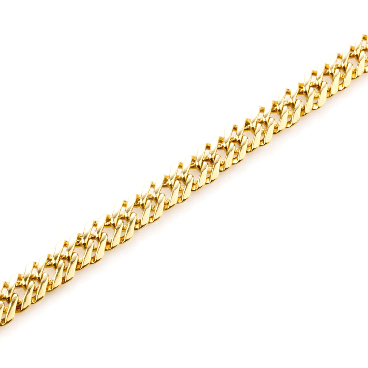 Parallel Gold Plated Chain: Electroplated 18K Cable Style - Copper Base, Sizes 5mm & 6mm, Bulk Jewelry Making Supplies