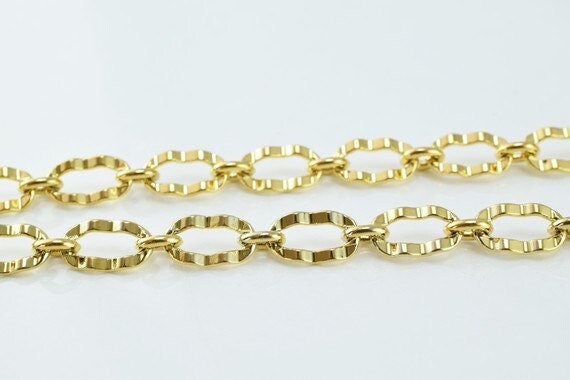 17" inch 18k Gold Filled Look, EP chain   CG142 jewelry making supplies - detail image 3