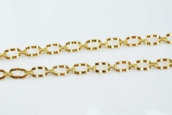 17" inch 18k Gold Filled Look, EP chain   CG142 jewelry making supplies - detail image 2