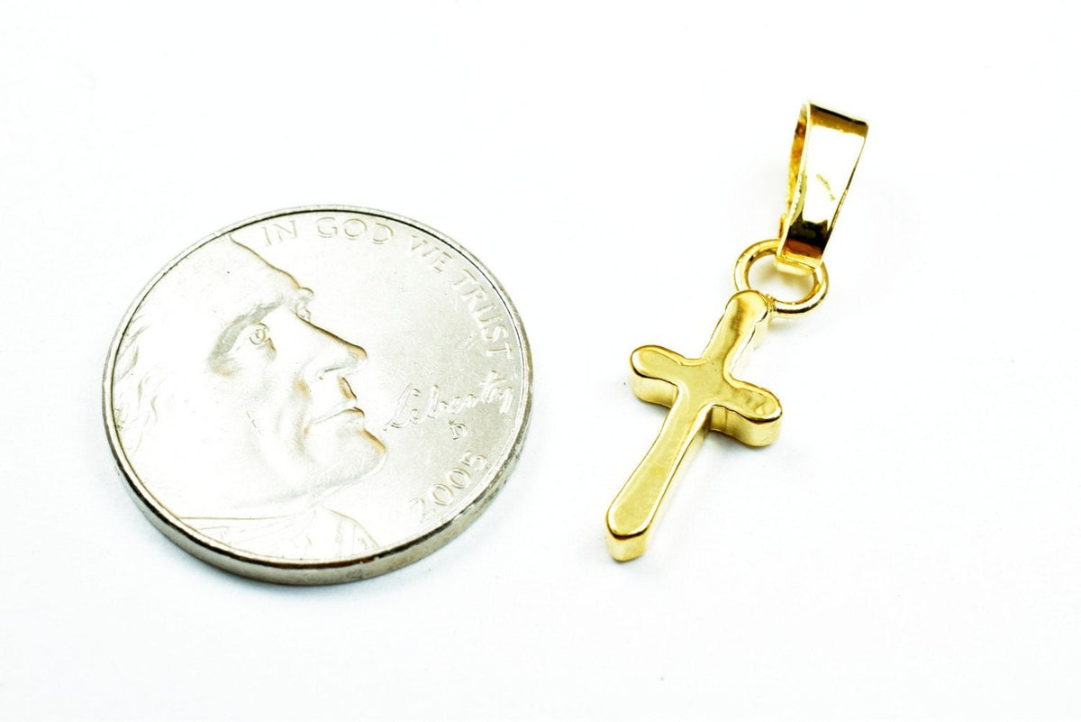 18k as gold filled tarnish resistant cross pendant plain charms without jesus size 20x8mm christian religious cross for je...