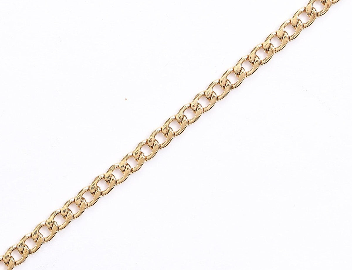 5mm /6mm Gold Plated flat cuban chain 18kgf/14kgf  gfc090a/gfc090b sold by foot findings for making jewelry jewelry making...
