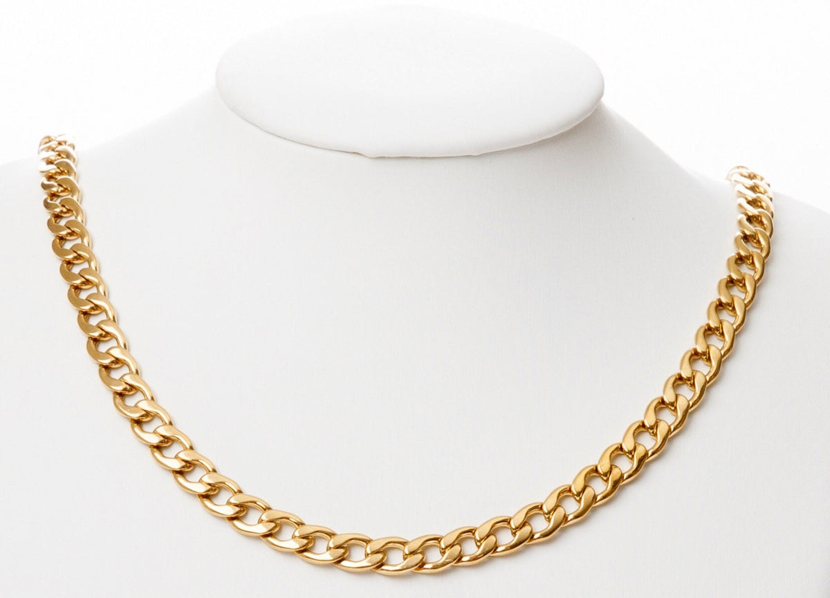 5mm /6mm Gold Plated flat cuban chain 18kgf/14kgf  gfc090a/gfc090b sold by foot findings for making jewelry jewelry making...