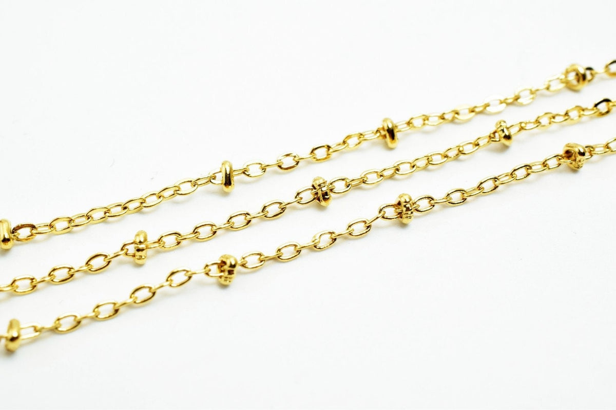 1.8mm 18k Gold Filled cable chain with roundel 18k sold by foot for jewelry making gfc039a h jewelry making supplies