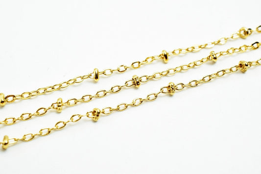 1.8mm 18k Gold Filled cable chain with roundel 18k sold by foot for jewelry making gfc039a h jewelry making supplies