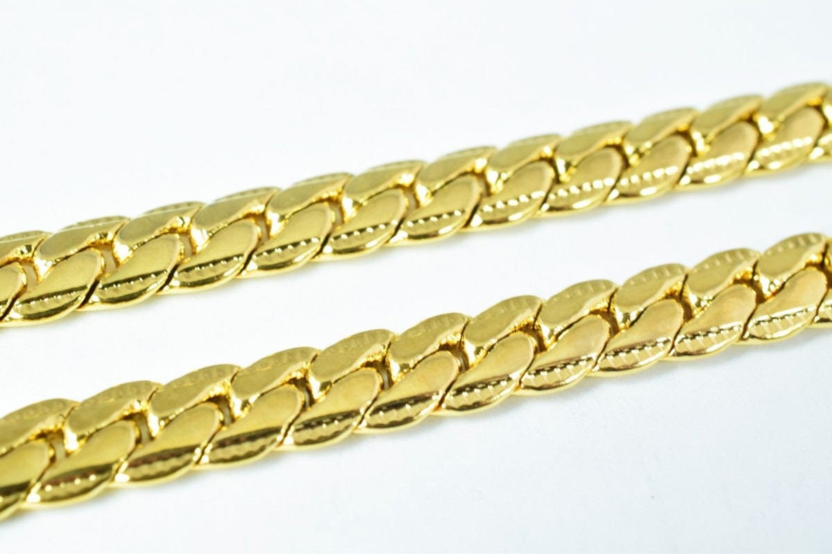 Gold filled tarnish resistant chain 18kt gold filled tarnish resistant size 19.4" long 6mm width item #cg198 jewelry makin...