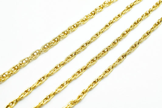 17.5" 18k Gold Filled Look, EP cable chain thickness 1.25mm  CG449 jewelry making supplies