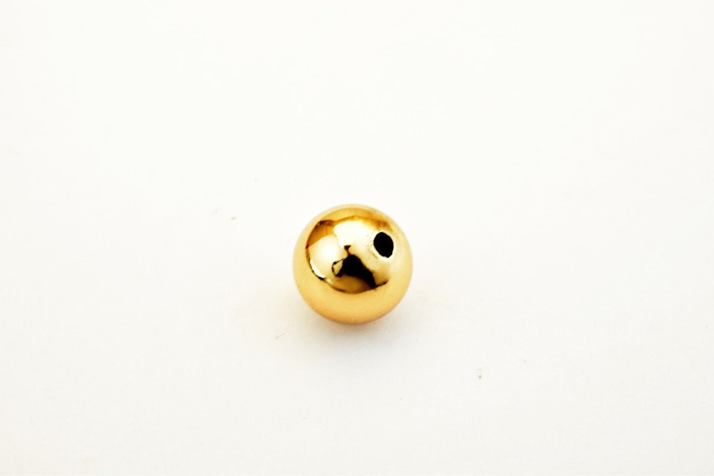 18k Gold Filled Alternative Beads: Heavy EP Plain Round Beads, Gold Filled Alternative Finish | Stainless Steel Base, Multiple Sizes 4-8mm