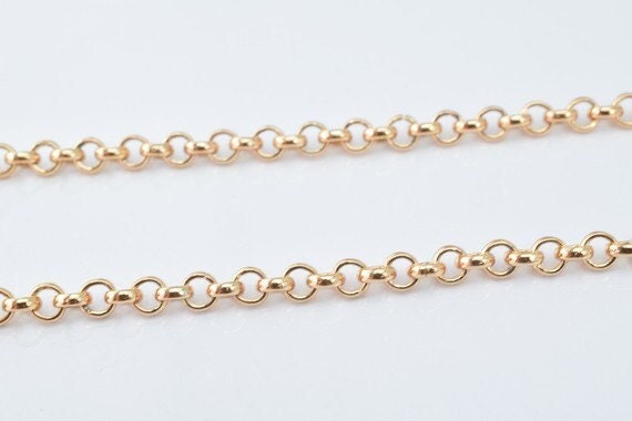 18k pinky gold filled EP tarnish resistant chain 17" inch cg150 jewelry making supplies - detail image 2