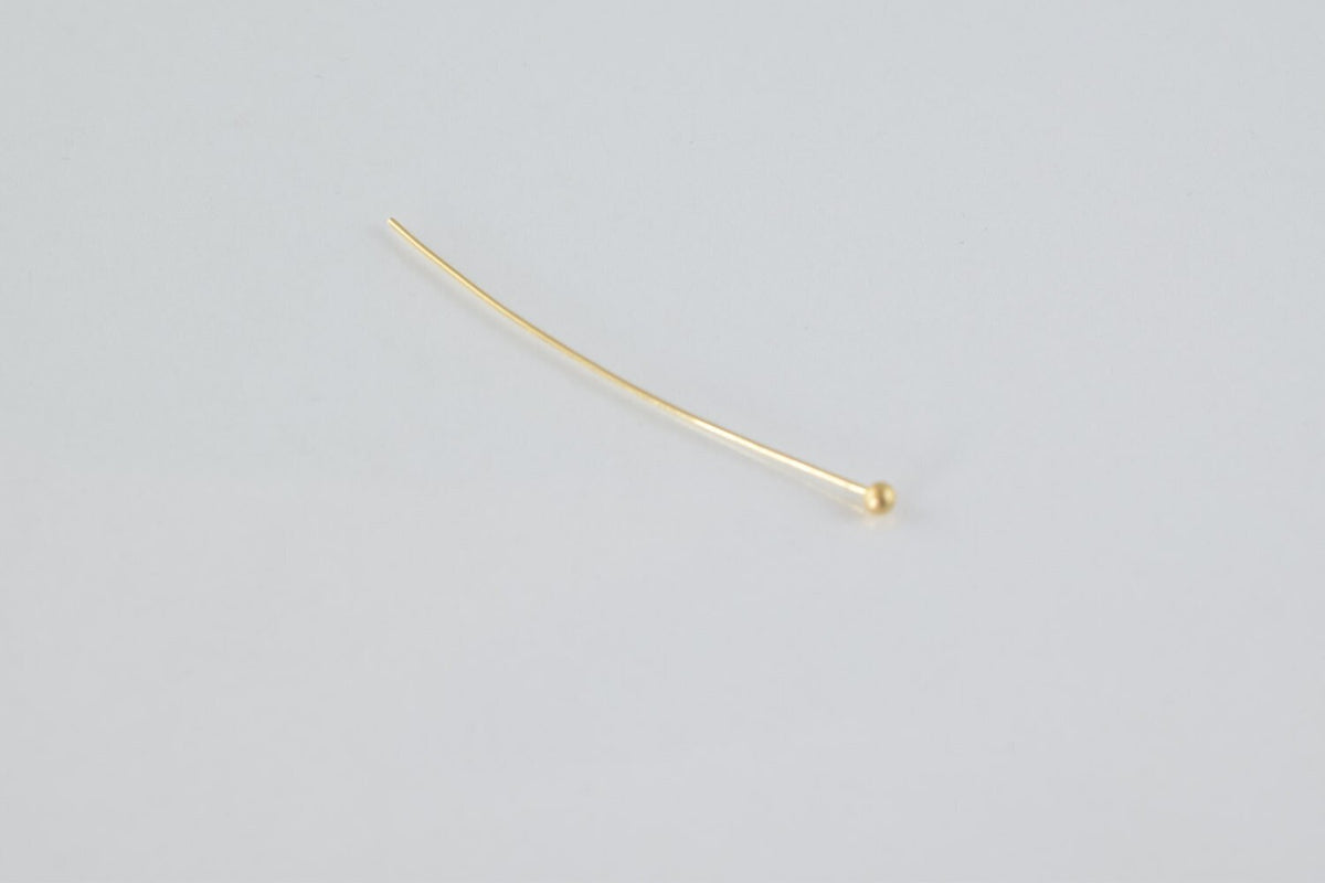 2" inch round head pin gold filled EP 18k length 50mm/ thickness 1mm 18 gauge ball size 2mm gf6008 jewelry making supplies...