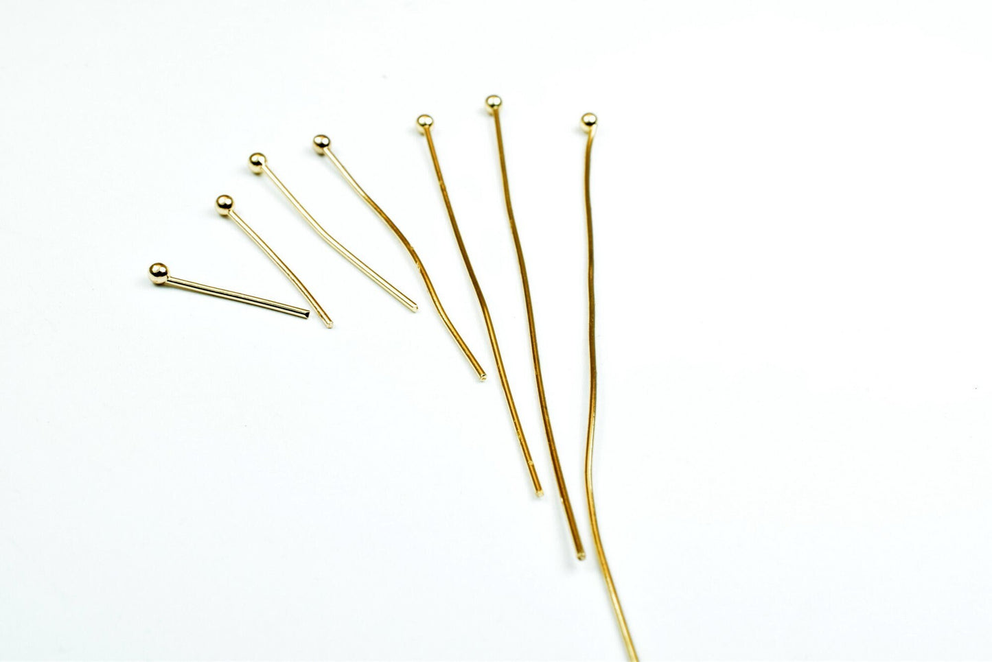 2" inch round head pin gold filled EP 18k length 50mm/ thickness 1mm 18 gauge ball size 2mm gf6008 jewelry making supplies...