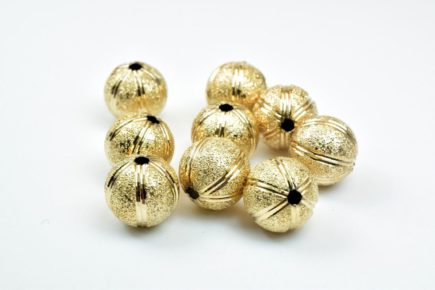 18k Gold Filled Alternative Stardust Watermelon Beads, Diamond Cut Round (8mm & 10mm, Electroplated , Jewelry Making)
