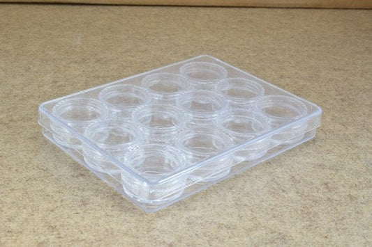 Plastic storage organizer container box case, 12 compartments for beads/charms/beads size 4.75x3.75x0.6 inches, 123x93x12m...