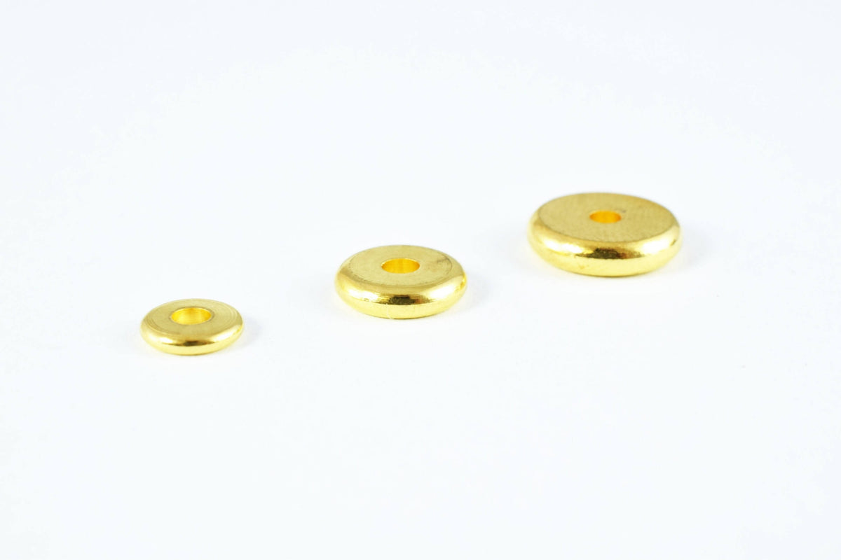 Gold /silver roundel plain spacer size 6mm/8mm/10mm, spacer beads for jewelry making,craft supplies, tools,beads,cabochons...