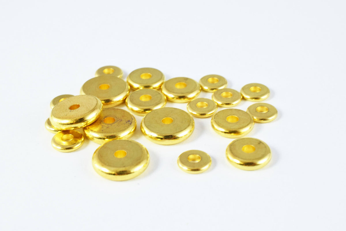 Gold /silver roundel plain spacer size 6mm/8mm/10mm, spacer beads for jewelry making,craft supplies, tools,beads,cabochons...