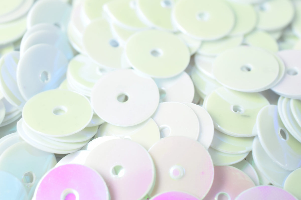 3/4/6mm white iridescent flat sequins sparkle round sequins/loose paillettes, wholesale sequins multi color, sequin appare...