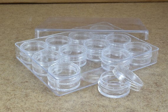 Plastic storage organizer container box case, 12 compartments for beads/charms/beads size 4.75x3.75x0.6 inches, 123x93x12m...