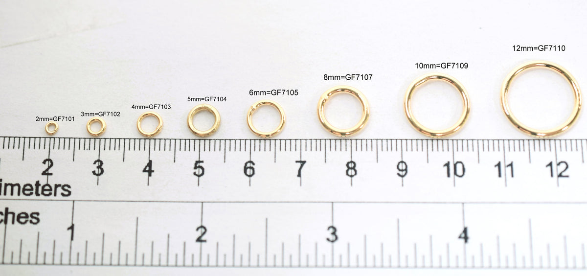 Open/Closed 18K Gold Filled Look, EP Jump Ring Findings Round Ring 2mm/3mm/4mm/5mm/6mm/8mm/10mm/12mm jewelry making suppli...