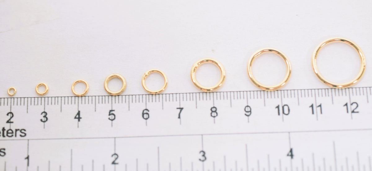 Gold Filled Alternative Jump Rings Open Closed Rings Set, Tarnish-Resistant Premium Finish (2mm-12mm Sizes, Smooth Edges)