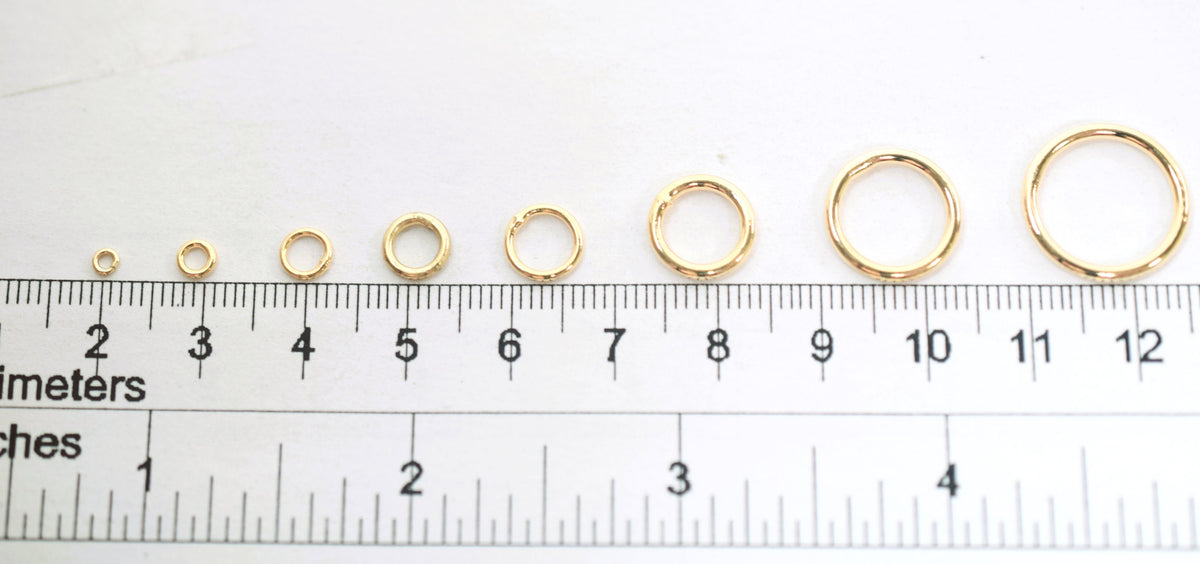 Open/Closed 18K Gold Filled Look, EP Jump Ring Findings Round Ring 2mm/3mm/4mm/5mm/6mm/8mm/10mm/12mm jewelry making suppli...