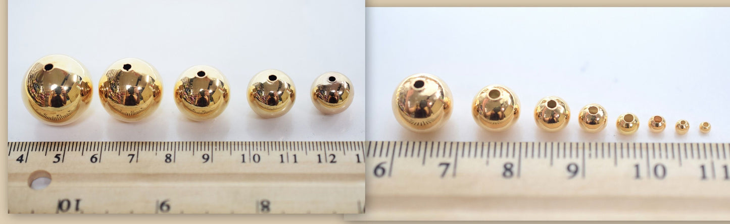 Gold Filled alternative 18K Findings, EP Beads for Jewelry Making   Smooth Round Findings in Sizes 2mm to 20mm jewelry mak...