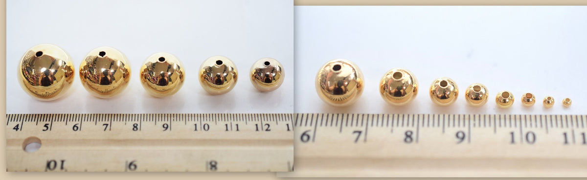 Gold Filled alternative 18K Findings, EP Beads for Jewelry Making   Smooth Round Findings in Sizes 2mm to 20mm jewelry mak...