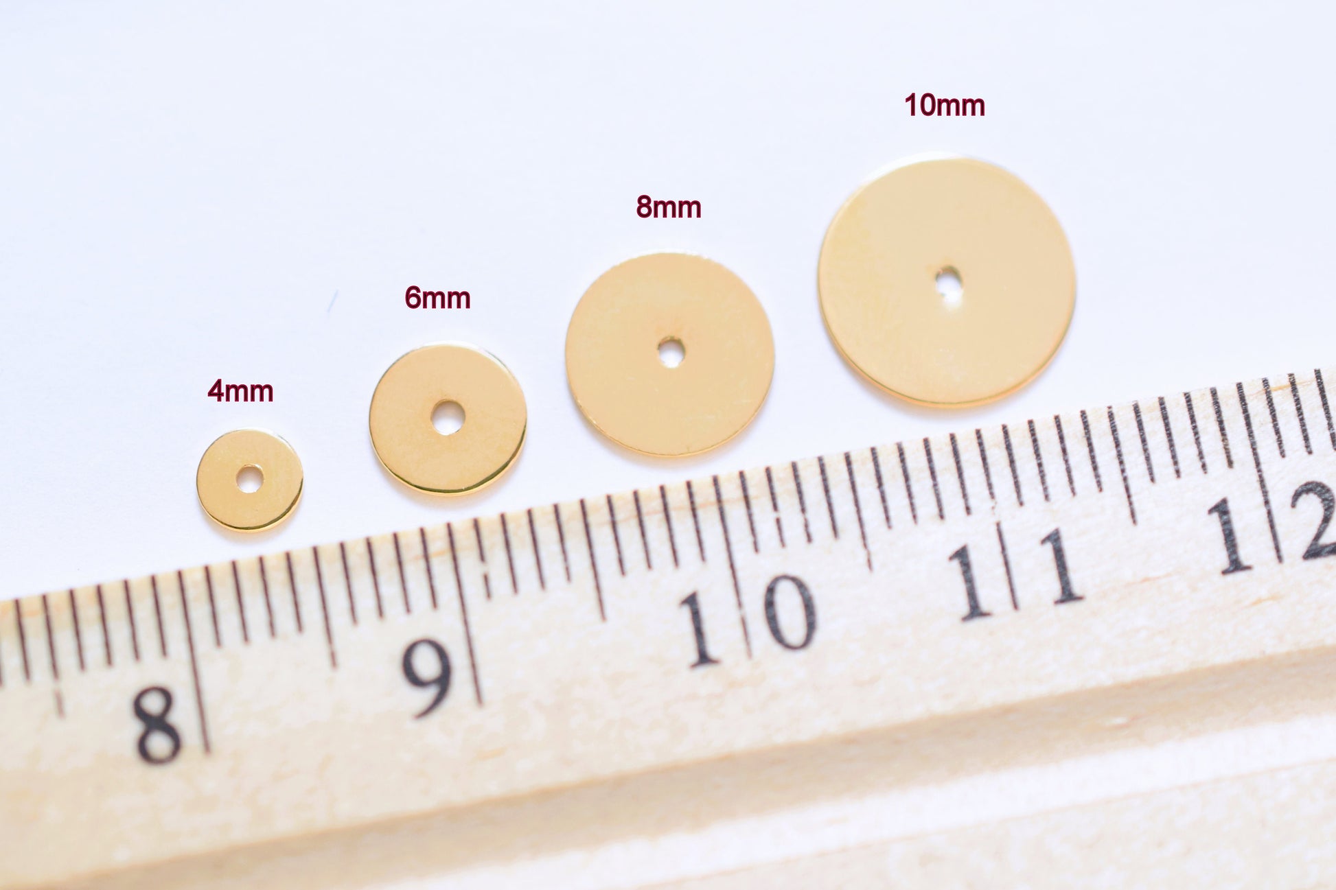 Rondel Spacer Beads: Tarnish Resistant Gold, Seamless Plain Roundels | 4mm-10mm, Warm Gold Tone, Jewelry Accents