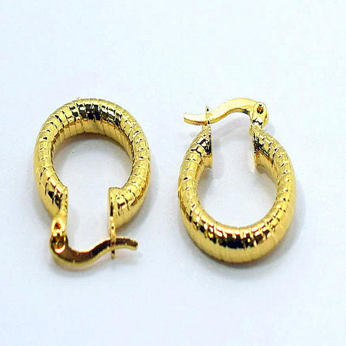 Diamond Cut Hoop Earring Gold Filled EP 18Kt , Jewelry Gift 15mm ,25mm Small to Large Earring For Every one 3mm thickness...