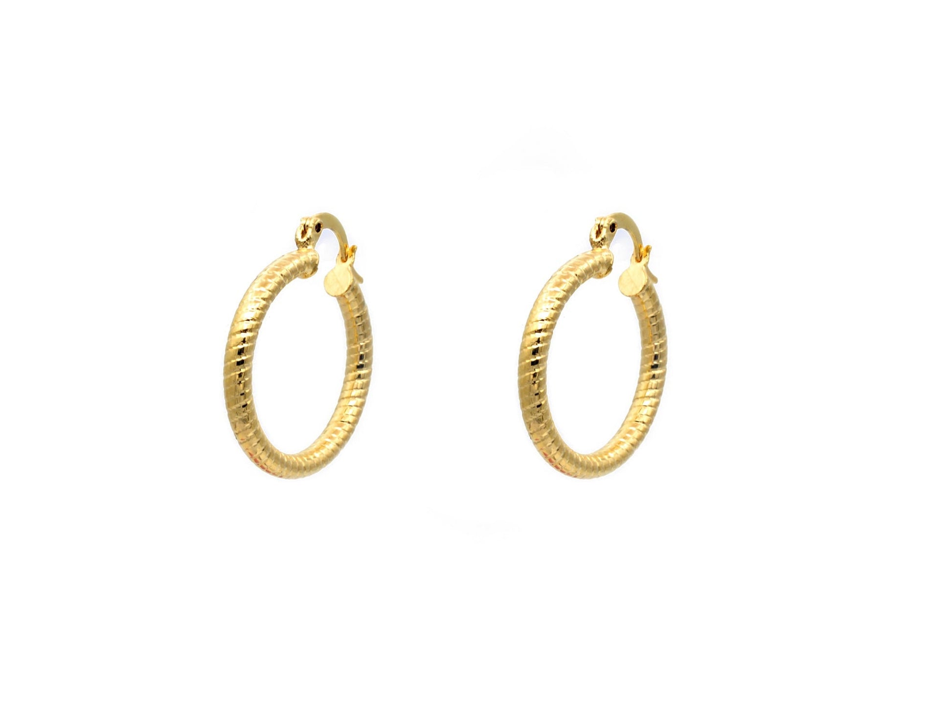Diamond Cut Hoop Earring Gold Filled EP 18Kt , Jewelry Gift 15mm ,25mm Small to Large Earring For Every one 3mm thickness...