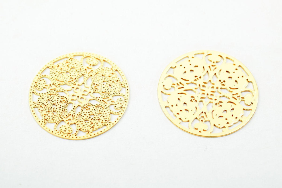 6 PCs Dainty Thin 18K Pinky as Gold Filled tarnish resistant Filigree Flower Connector Size 15mm Thickness 0.25mm For Jewe...
