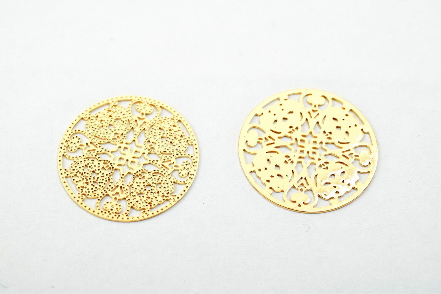 6 PCs Dainty Thin 18K Pinky as Gold Filled tarnish resistant Filigree Flower Connector Size 15mm Thickness 0.25mm For Jewe...