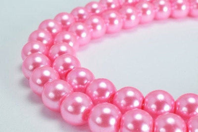 Pink Glass Pearl Round Beads Size 10mm Shine Round Ball Beads for Jewelry Making Item#789222045463 jewelry making supplies