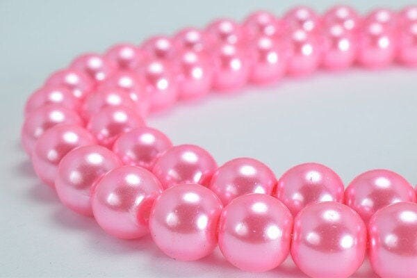 Pink Glass Pearl Round Beads Size 10mm Shine Round Ball Beads for Jewelry Making Item#789222045463 jewelry making supplies...