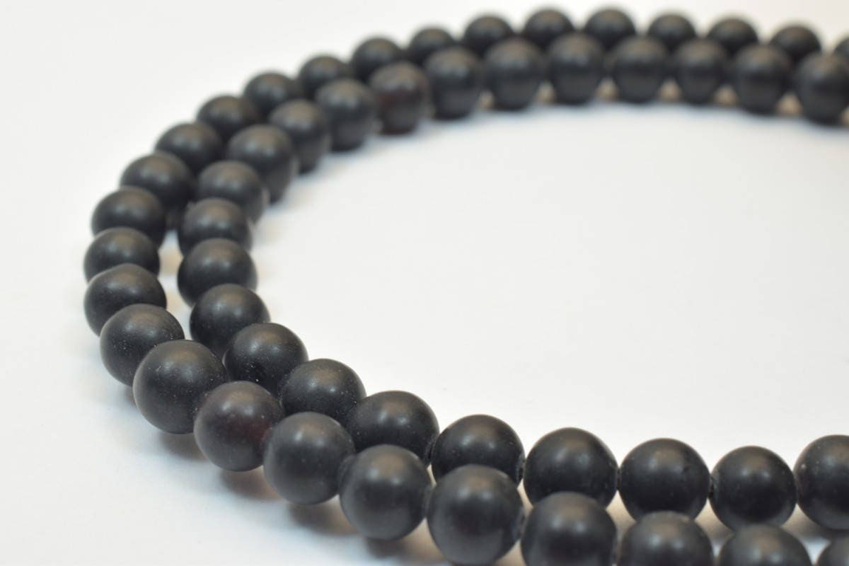 Matte Black Onyx Beads 6mm Natural Stones natural healing stone chakra stones for Jewelry Making, 15.5 inch Strand Item# 7...