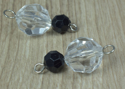 15 x 32 mm Faceted Lucite Plastic Bead Earring Connector Findings/2 Tier Plastic Faceted Plastic Bead Connector/earring fi...