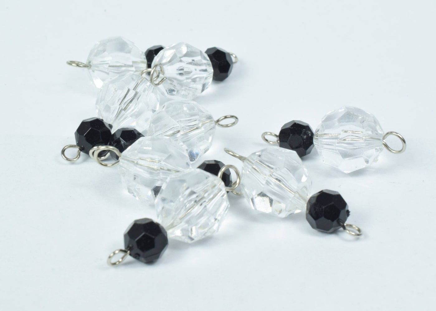 15 x 32 mm Faceted Lucite Plastic Bead Earring Connector Findings/2 Tier Plastic Faceted Plastic Bead Connector/earring fi...