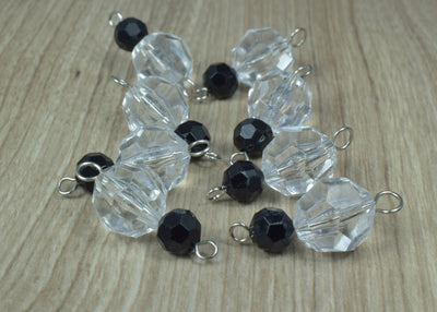 15 x 32 mm Faceted Lucite Plastic Bead Earring Connector Findings/2 Tier Plastic Faceted Plastic Bead Connector/earring fi...