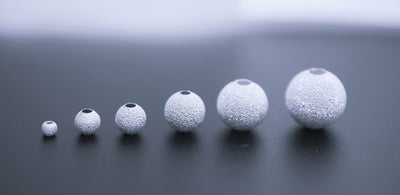 6 PCs/ Pack 925 Sterling Silver Stardust Round Beads European Style Size 3mm/4mm/5mm/6mm/10mm/12mm For Jewelry Supplier an...