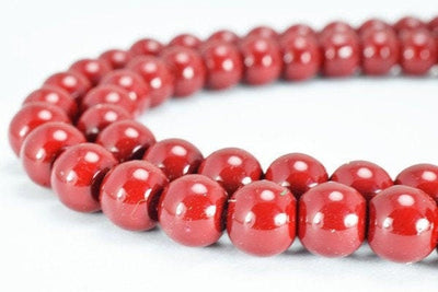 Dark Red Glass Beads Round 8mm Shine Round Beads For Jewelry Making Item #789222045654 jewelry making supplies - detail im...