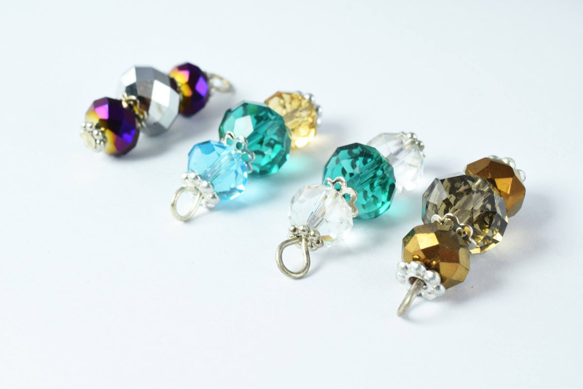 Faceted Crystal Gemstone Bead Earring Connector Findings/2 Tier Crystal /3 Tier Crystal Bead Connector/earring findings/ea...