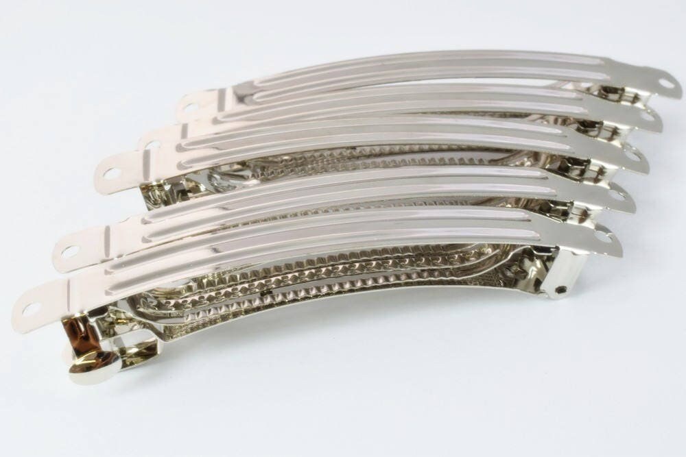 12 PCs Silver Hair Clips Metal Long Snap Hair Pins Barrette Clips Length 2.5, 2.75 ,3 inches,Hair Accessories,Wedding hair...