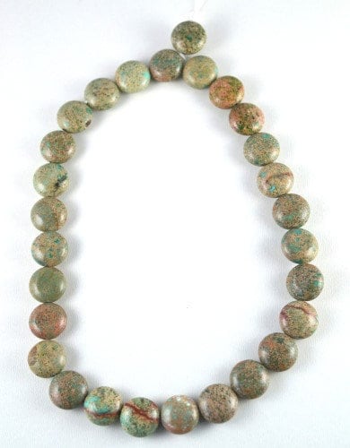 Fossil Jasper Flat Round Gemstone Beads 1 strand 28 PCs Size 15mm Hole Size 1mm Natural, healing, chakra, birthstone for J...