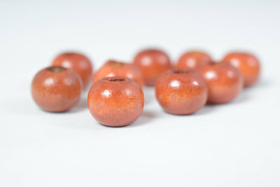 10mm Round Large Hole Natural Rust/Red Beads, Wooden Beading Tools, Wood Beads, Macrame Beads ,500pcs per pack jewelry mak...
