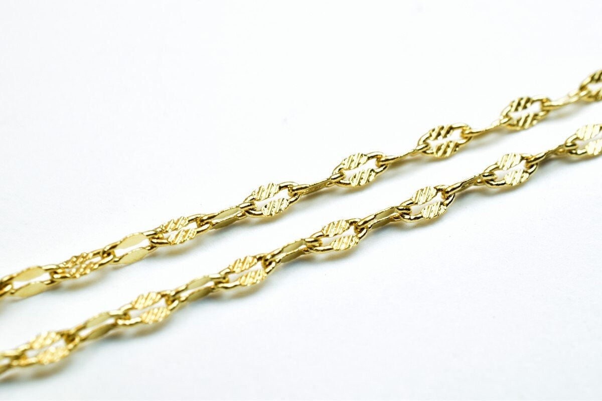 Gold Filled EP Chain 18KT as Gold Filled* Size 17.40" Long 2mm Width 0.5mm Thickness For Jewelry Making Item #CG347 jewelr...