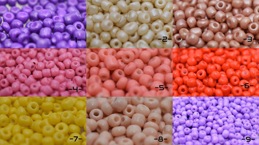 Glass Seed Beads Size 6/0 Sale by Pound Solid Color Jewelry Making High Quality Color and Cut 9 Different Colors Approxima...